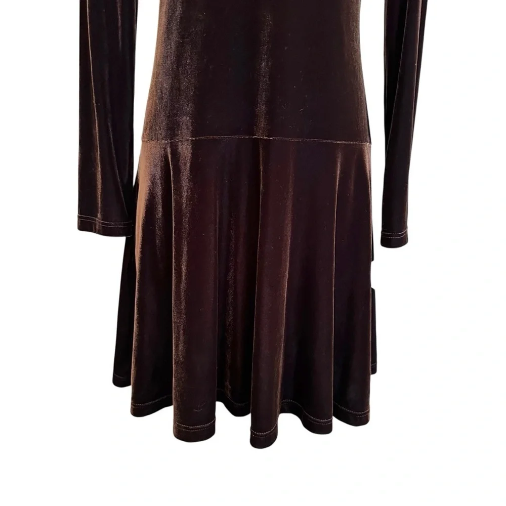 JOSEPH RIBKOFF Vintage Velvet Dress‎ Chocolate Brown Quiet Luxury Glam NWT